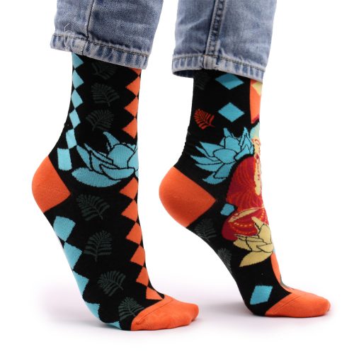 Hop Hare Bambus-Socken – Blauer Buddha & Lotus