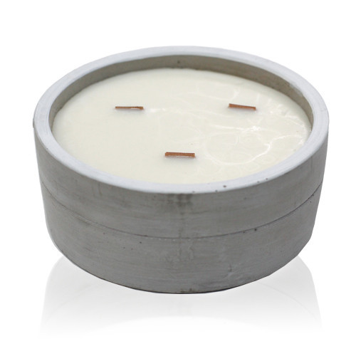 Große Beton-Sojakerze - Patchouli und Jantar