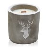 Mittlere Beton-Sojakerze - Hirsch - Whiskey und Rauch