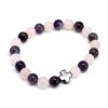 Edelstein-Freundschaftsarmbänder, 2 Stück/Set – Liebe – Amethyst und Rosenquarz