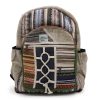 Großer Hanf Rucksack – Mit Taschen und Kordelzug  