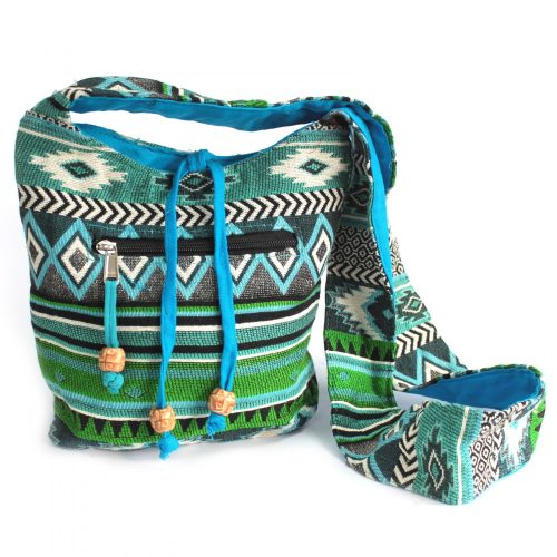 Ethno-Umhängetasche – Teal