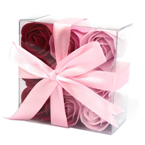 9 Stück Seifenblumenset - Rosa Rosen