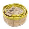 Natur Jute Korb-3er Set – Olivgrün