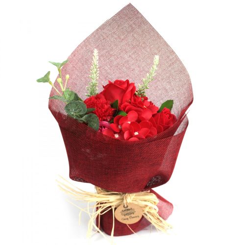 Stehendes Seifenblumen-Bouquet - Rot