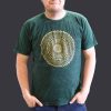 Stone Washed T-Shirt, Größe XL - Mandala - Grün