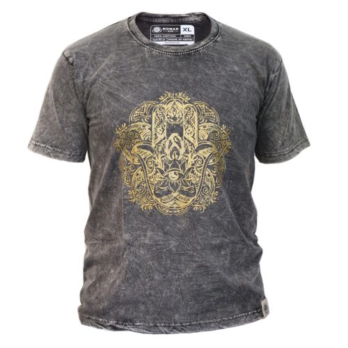 Stone Washed T-shirt, Größe XL - HAMSA - Grau