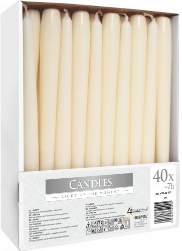 Getauchte Spitzkerzen – Cremefarben (40 Stück)